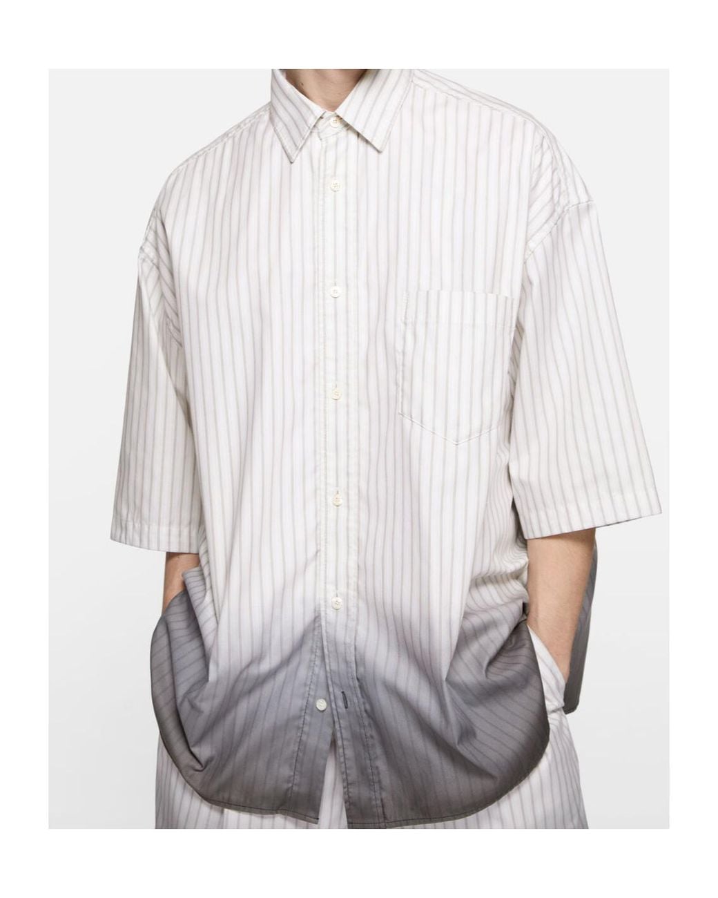 Acne White Dip-Dyed Button-Up Shirt for men