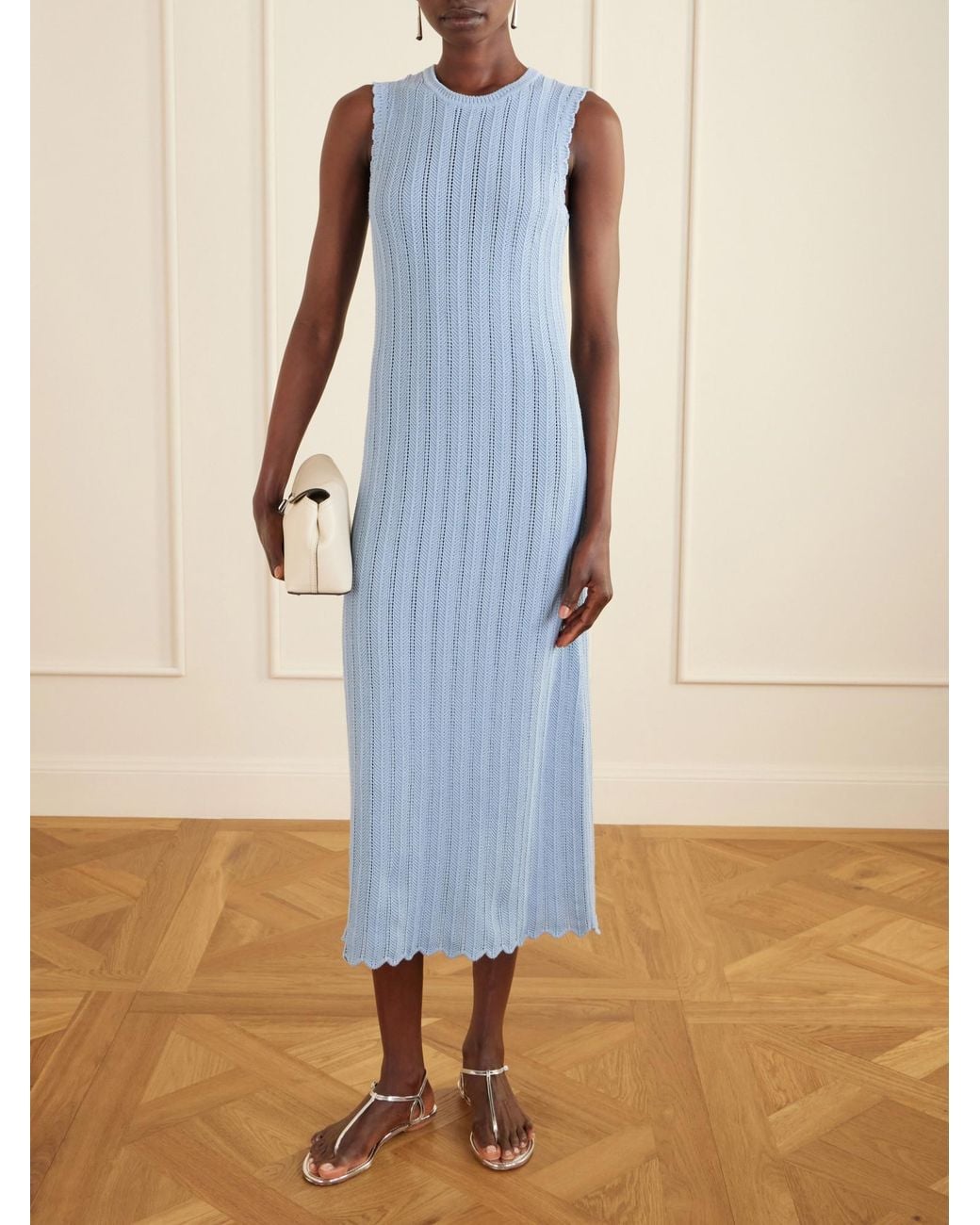 Altuzarra Blue Dress With Delicate Trim