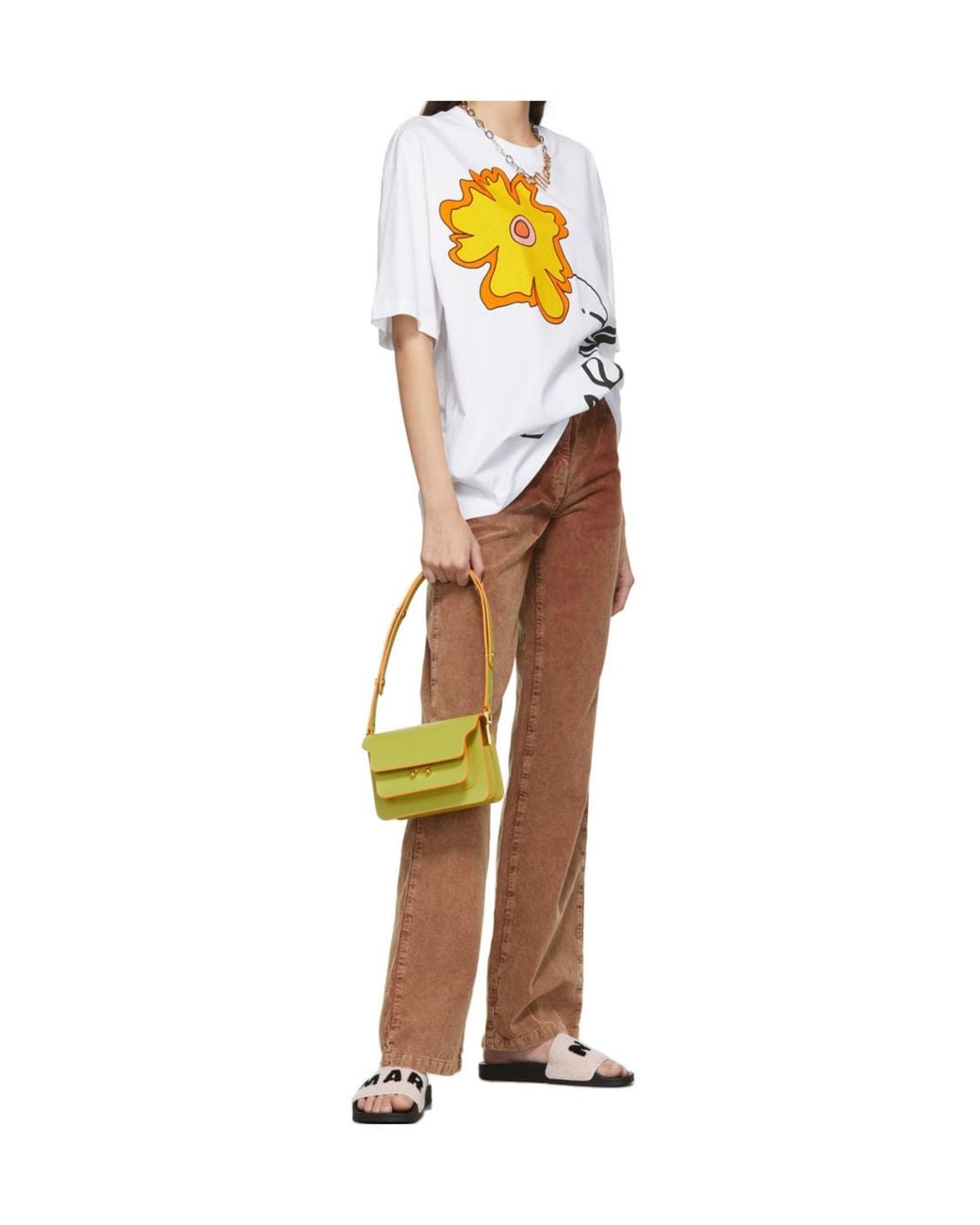 Marni White Floral-Print T-Shirt