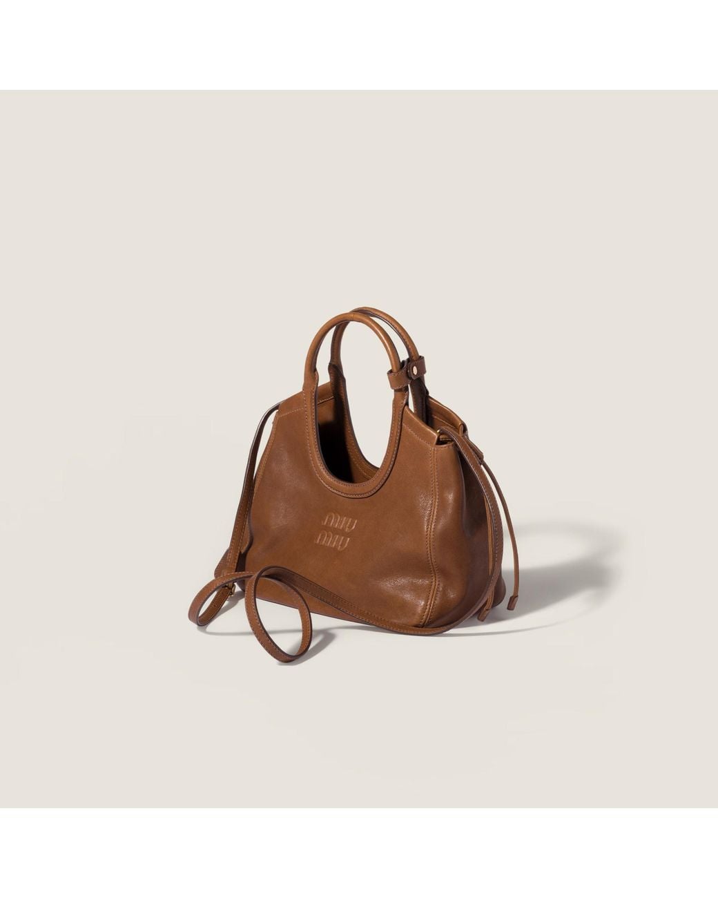 Miu Miu Brown Ivy Nappa Leather Tote Bag
