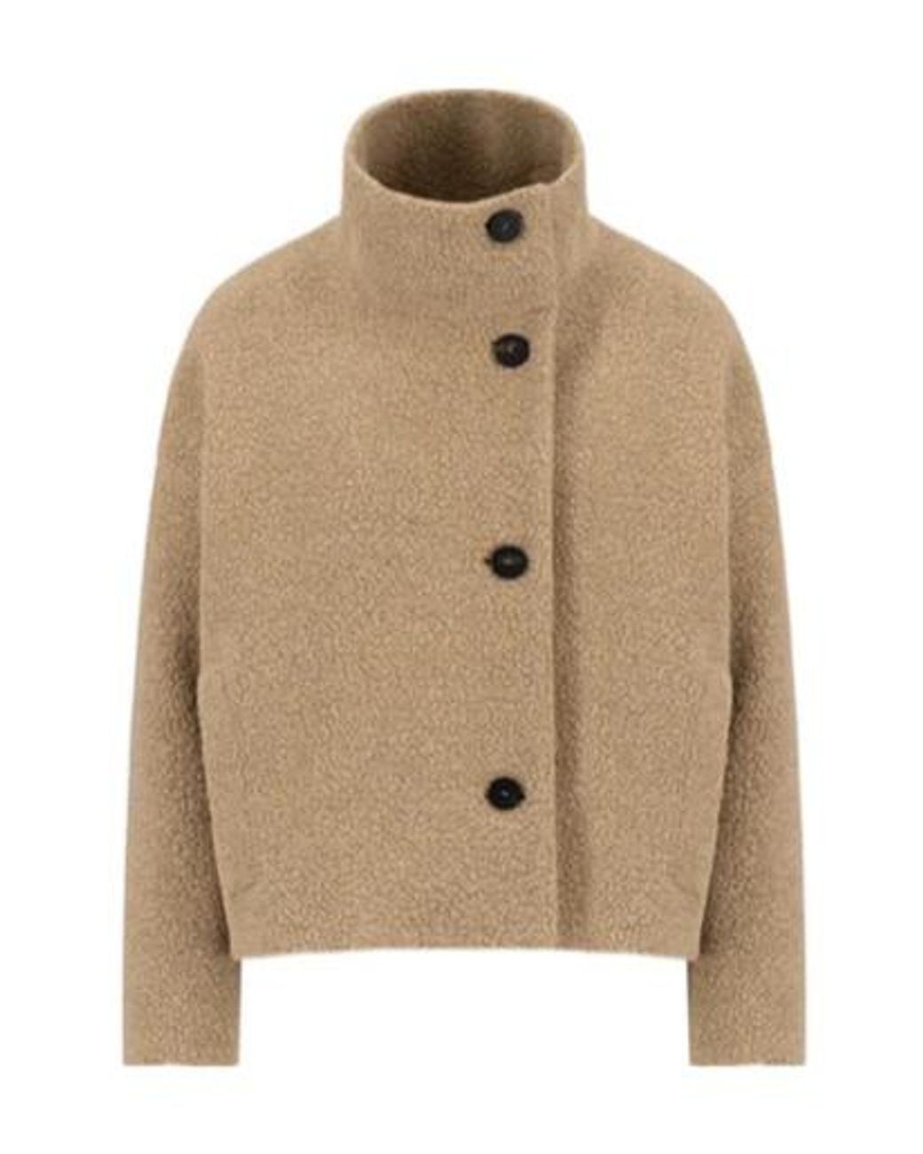 Harris Wharf London Natural Buttoned Fleece Jacket