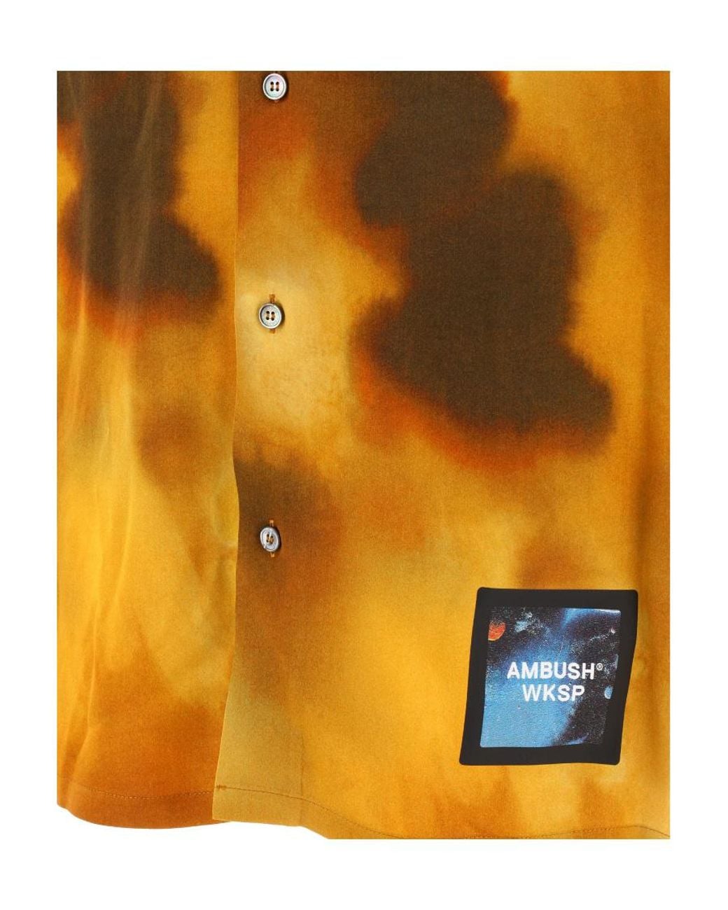 Ambush Orange Short-Sleeved Buttoned Shirt for men