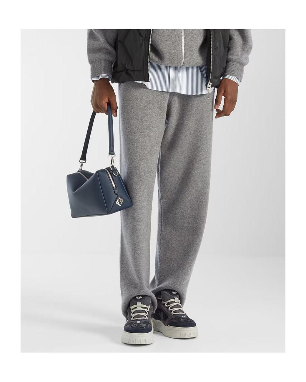 Fendi Blue Force Lace-Up Sneakers for men