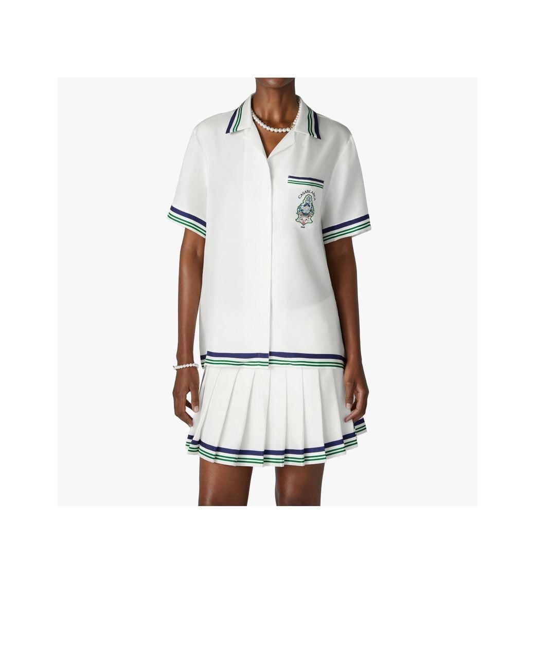 Casablanca White Hotel Emblem Silk Shirt