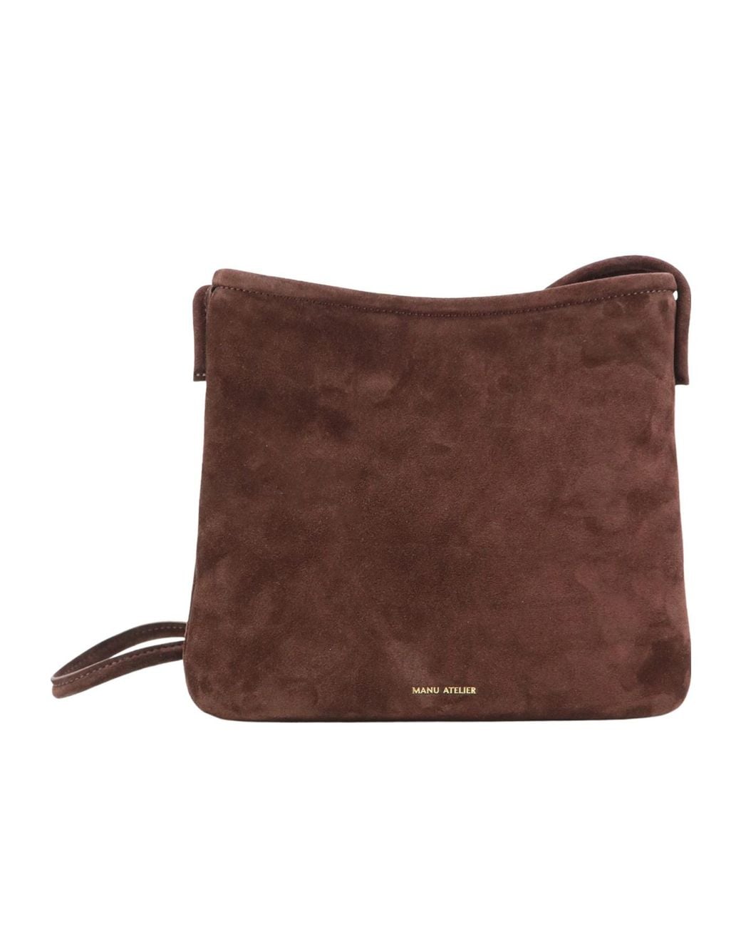 MANU Atelier Brown Slim Suede Shoulder Bag