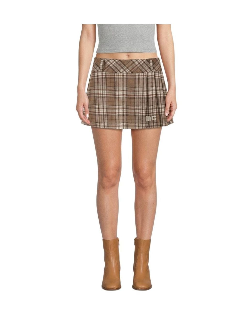 Marissa Chiara Brown Plaid Skirt