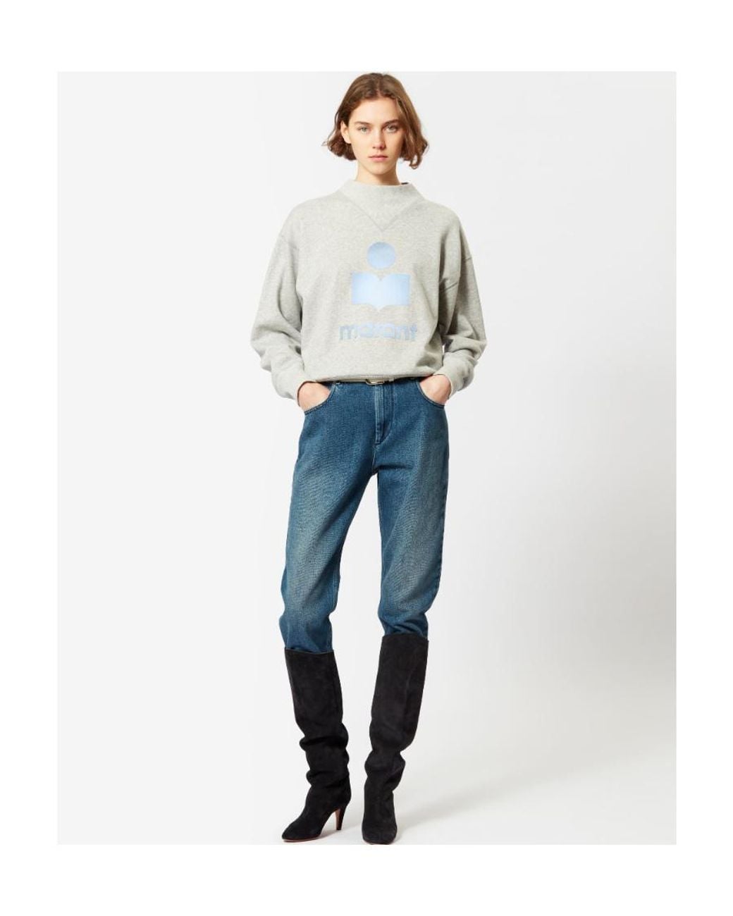 Isabel Marant White Isabel Marant Étoile Mobyli Mock Neck Sweatshirt