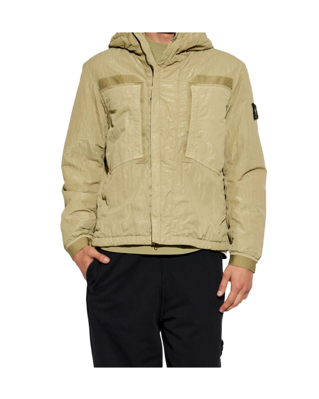 Stone Island Natural Logo Patch Hooded Jacket for men