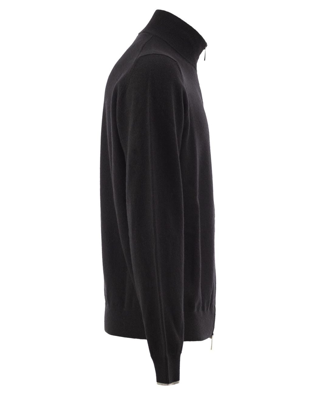 Peserico Black Zipped Cardigan for men