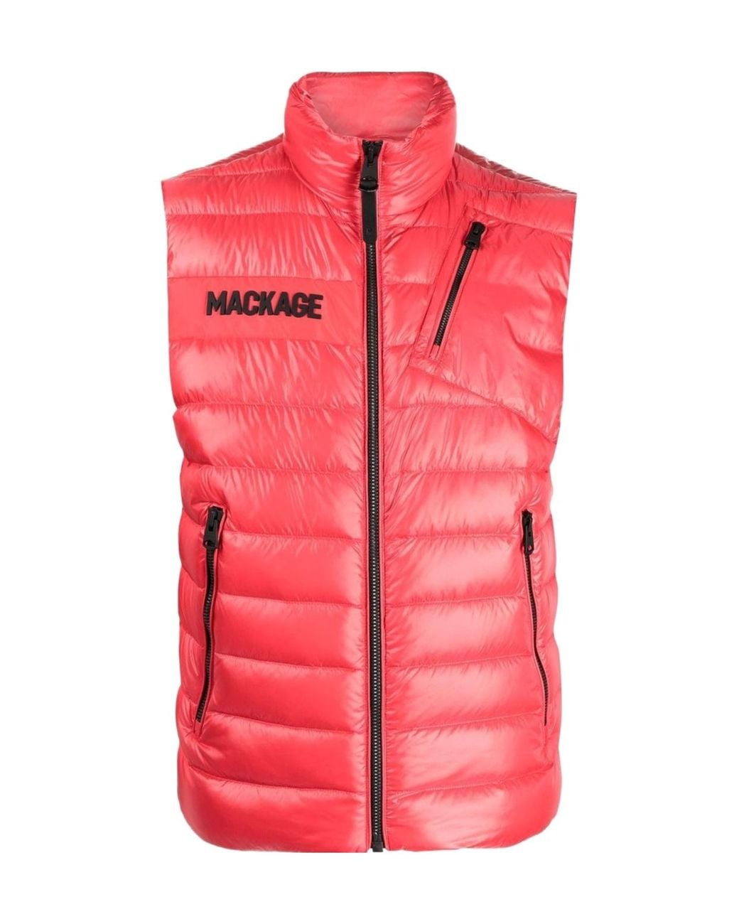 Mackage Pink Logo-Print Quilted Gilet for men