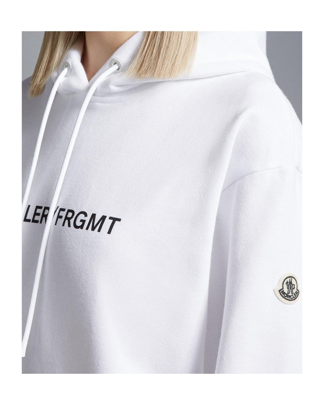 Moncler White Floral Motif Hoodie for men