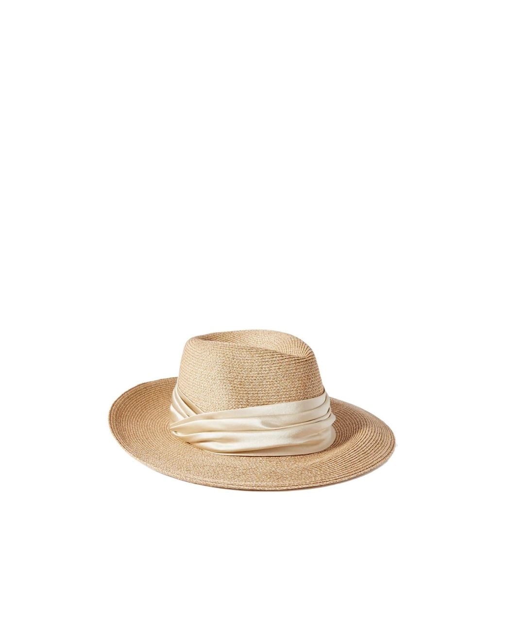Eugenia Kim White Courtney Ribbon-Trim Hat