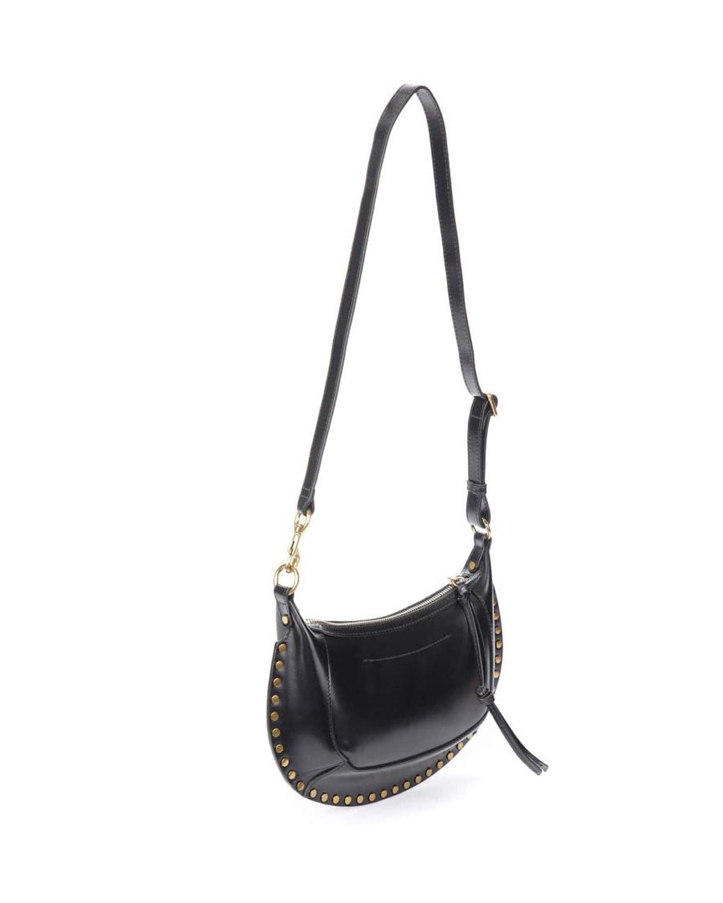 Isabel Marant Black Oskan Moon Zipped Shoulder Bag