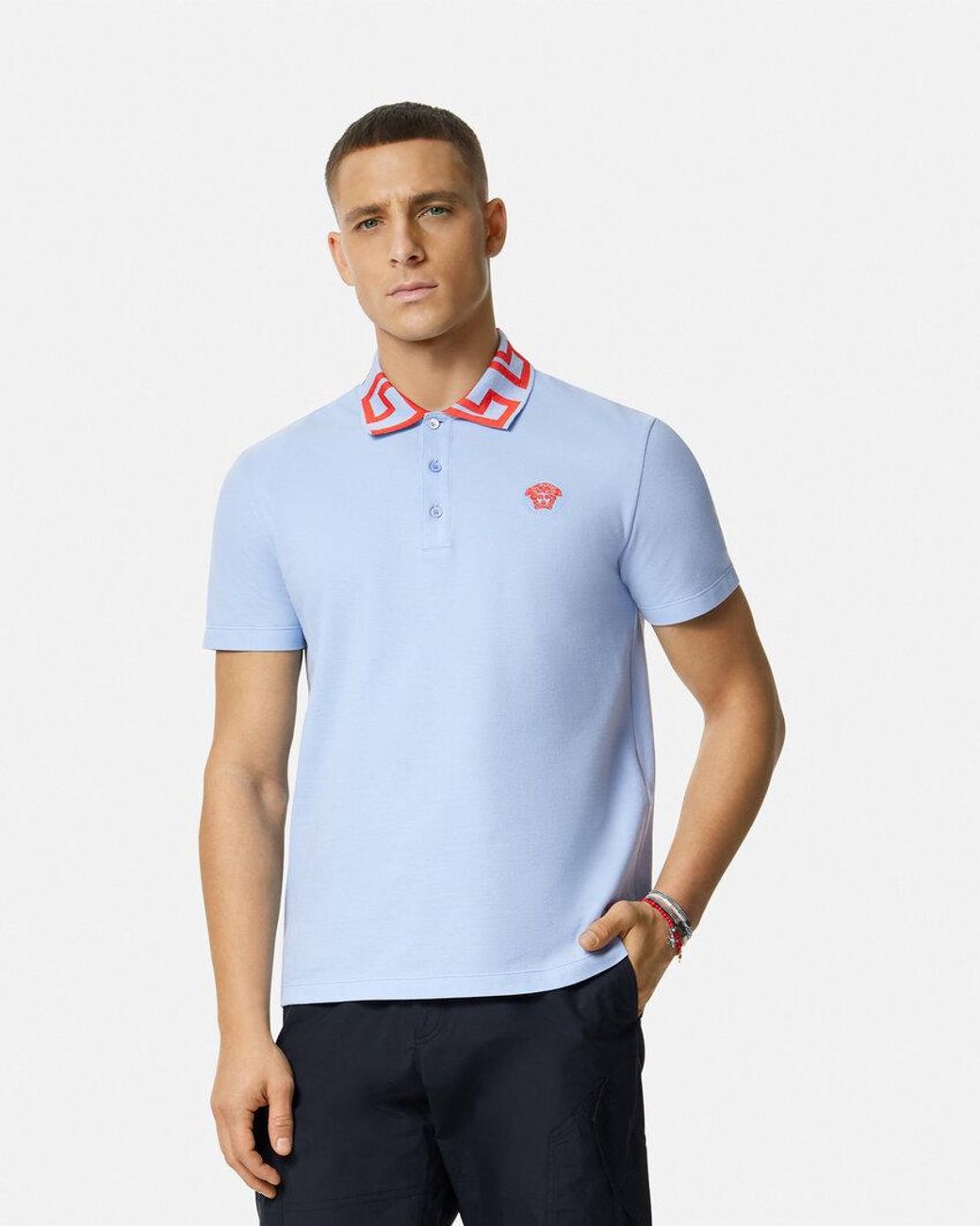 Versace Blue Meduda Polo Shirt for men