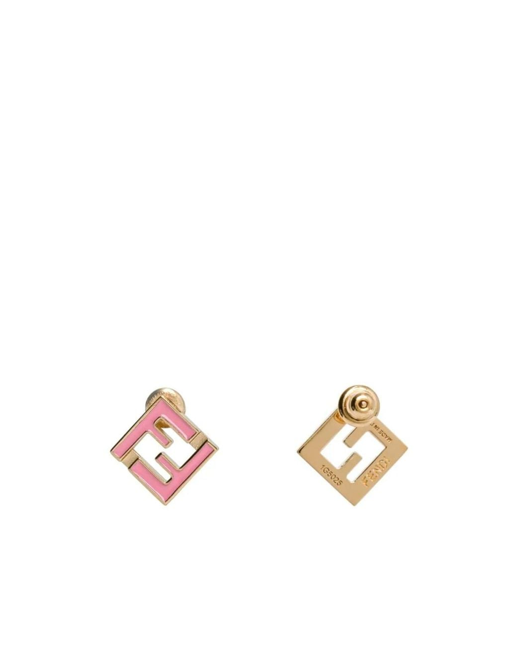 Fendi Pink Letter Earrings