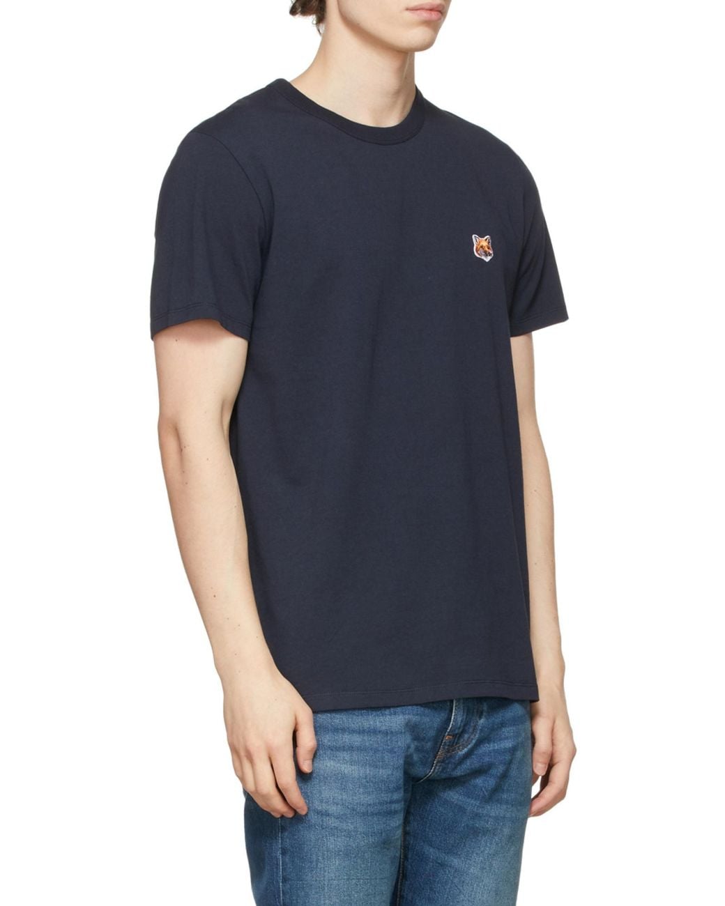 Maison Kitsuné Black Maison Kitsuné Fox Head Patch T-Shirt for men