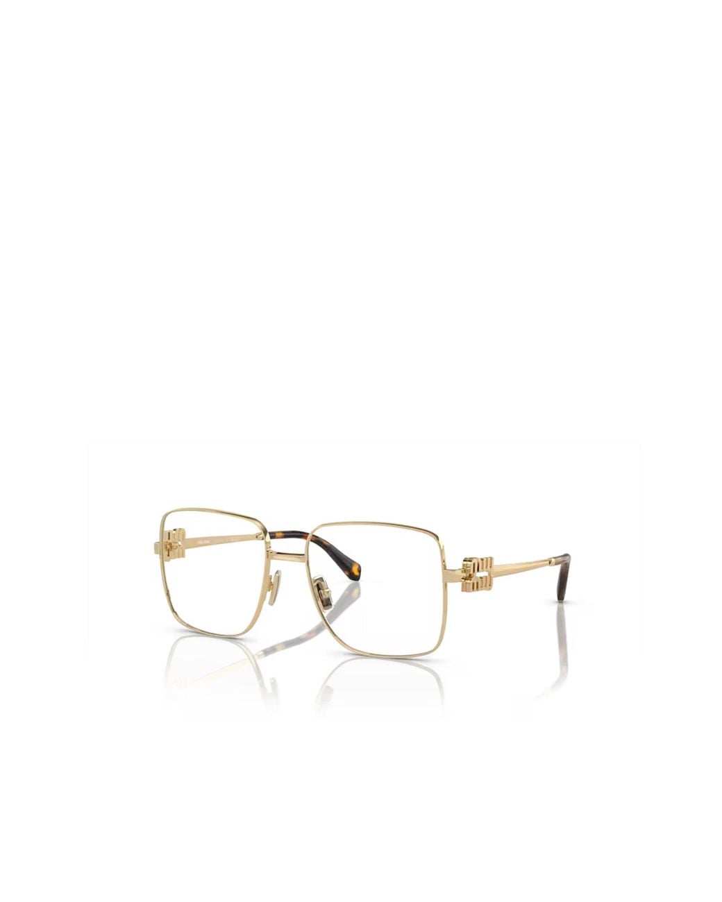 Miu Miu Natural Logo-Lettering Square-Frame Glasses