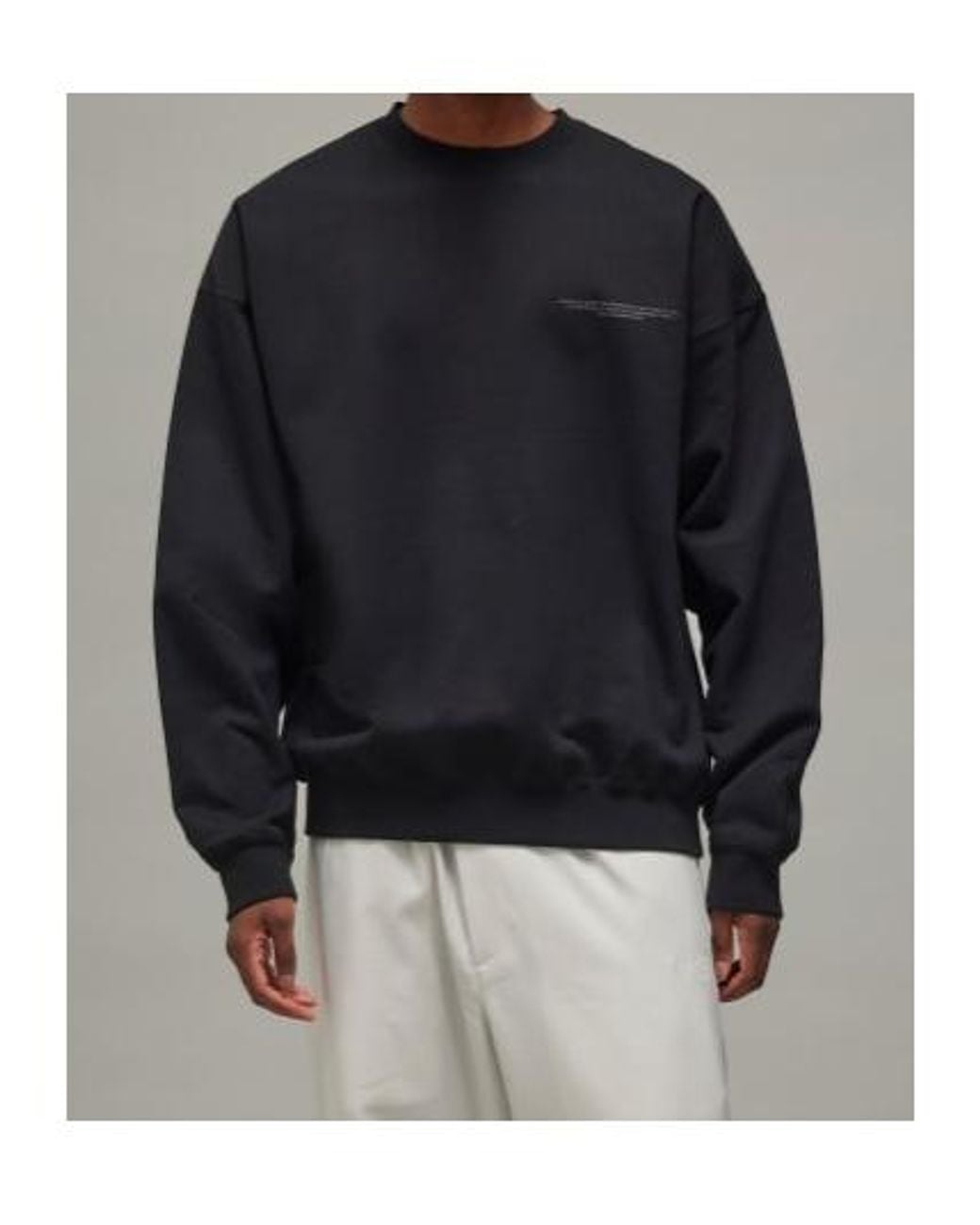 Y-3 Black Logo Printed Crewneck Sweatshirt for men