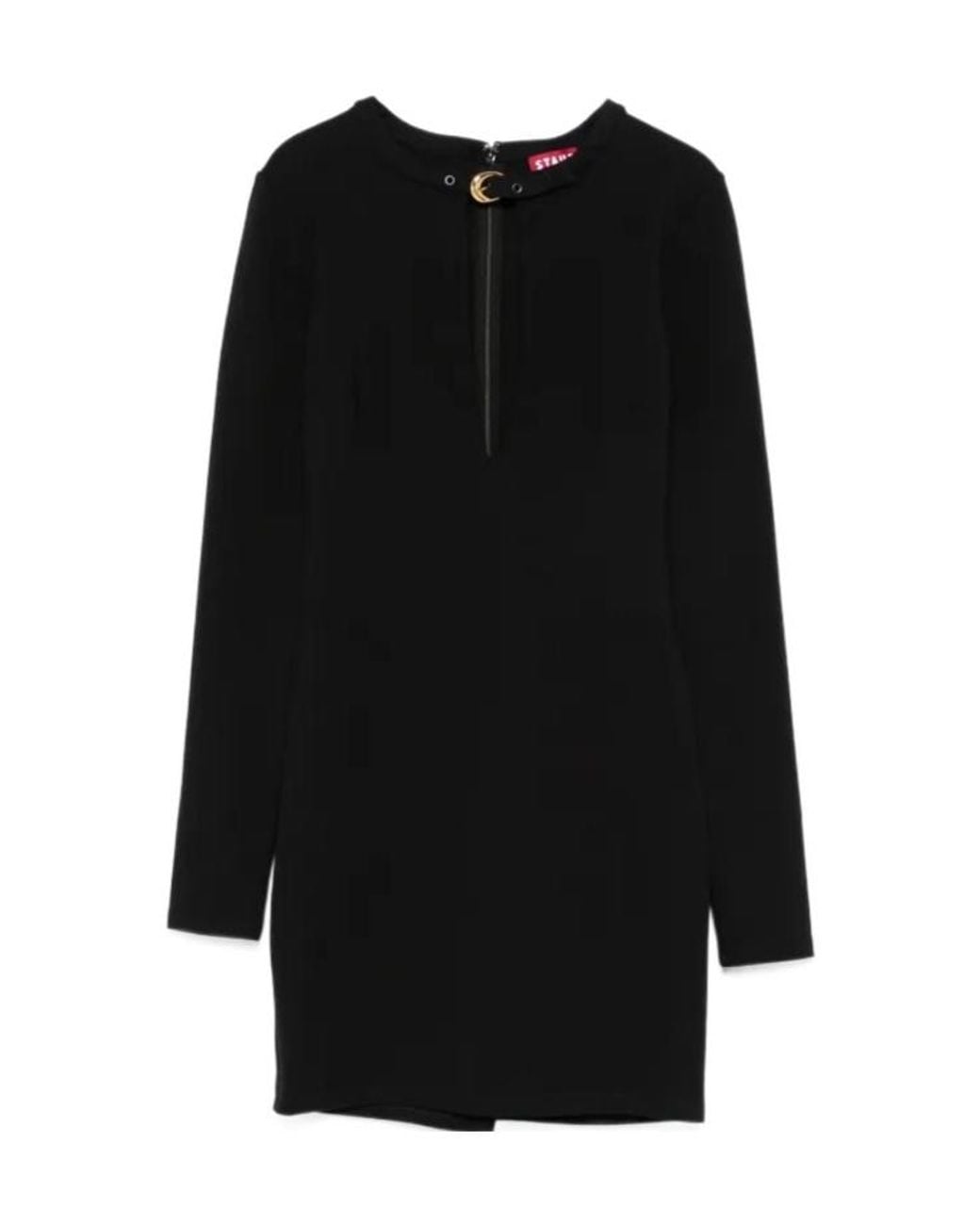 Staud Black Astor Long-Sleeved Mini Dress