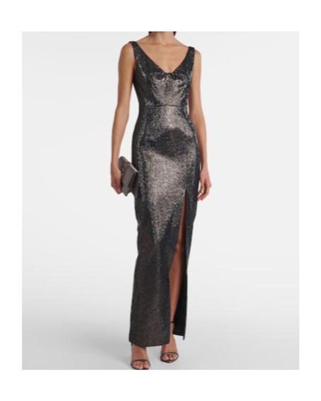 Roland Mouret Black Embellished Crêpe Gown