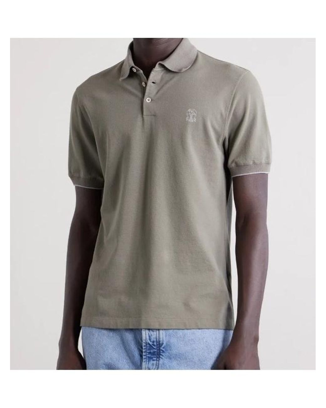 Brunello Cucinelli Gray Polo Shirts for men