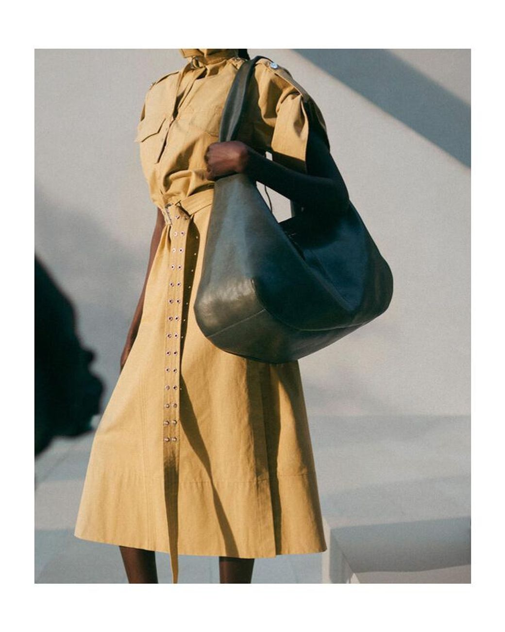 Ganni Gray Butterfly Logo Xxl Hobo Bag