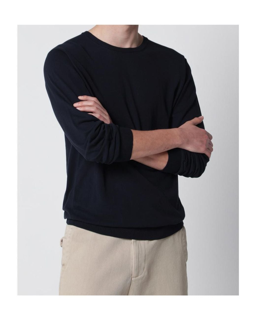 Roberto Collina Blue Cotton Crewneck Sweater for men
