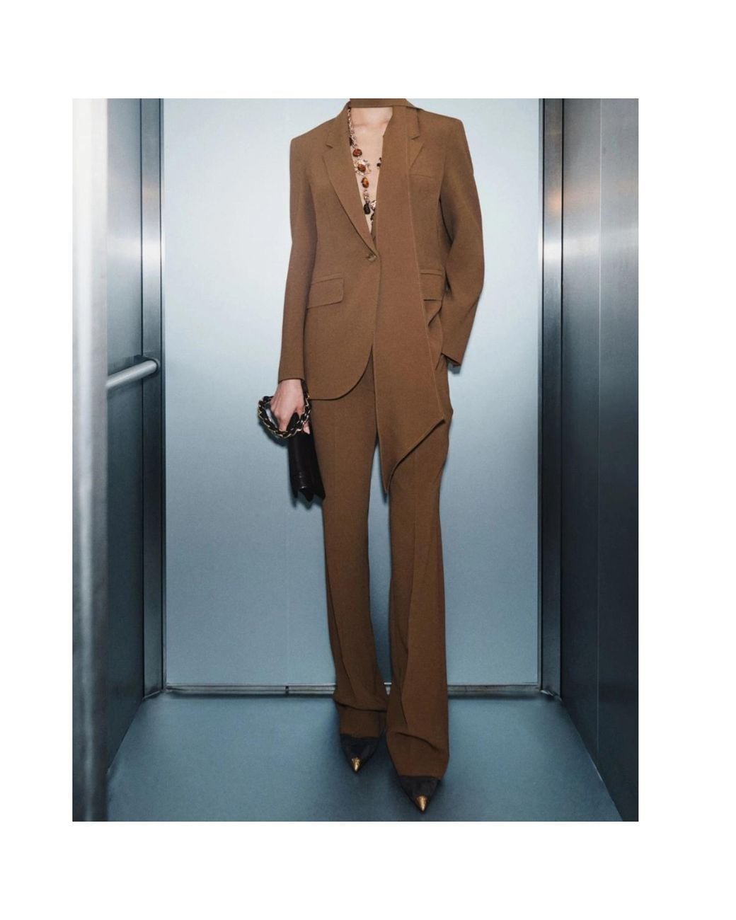 Marella Brown Single-Breasted Blazer