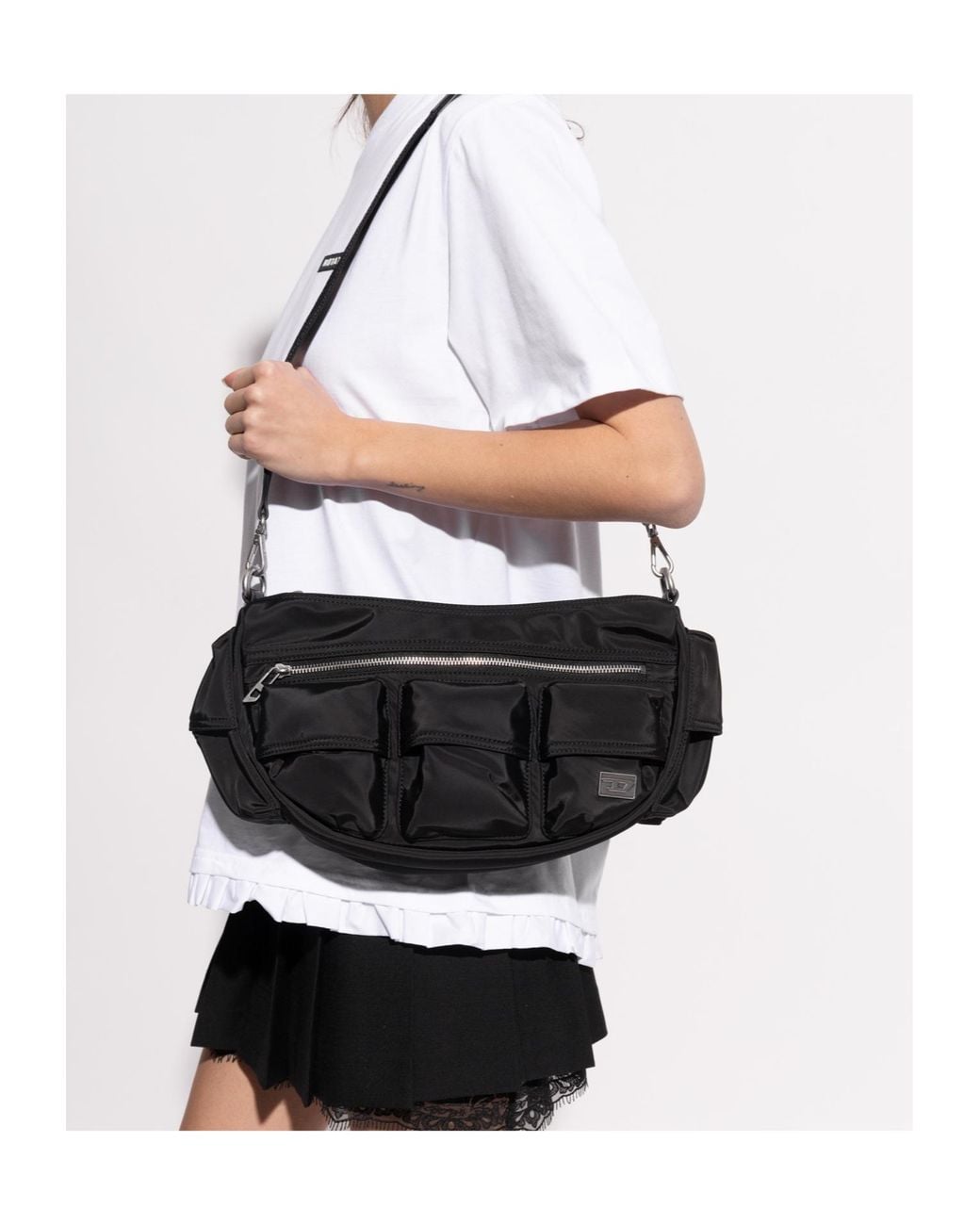 DIESEL Black Multi-Pkts Shoulder Bag for men