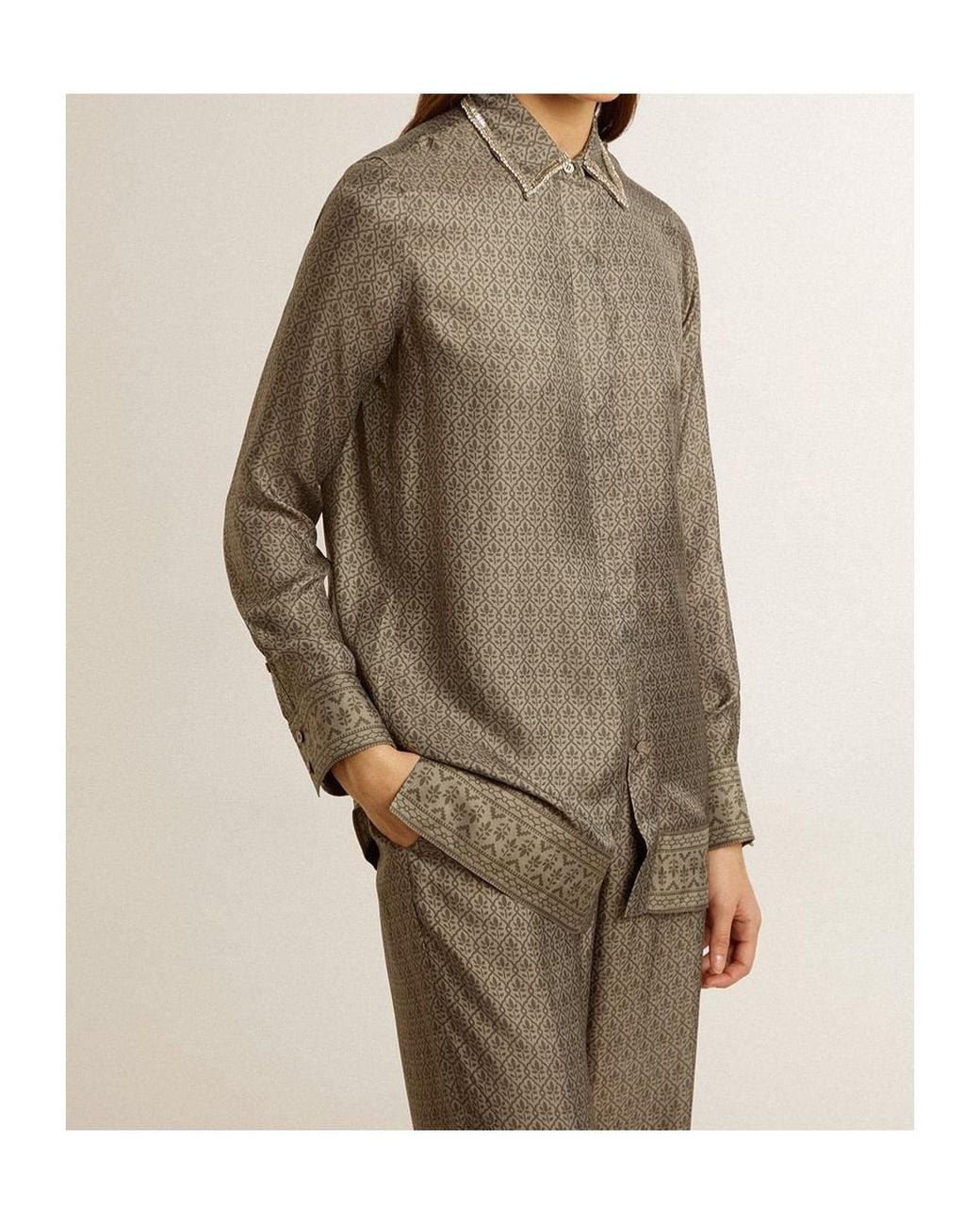 Golden Goose Deluxe Brand Gray Graphic Printed Shirt