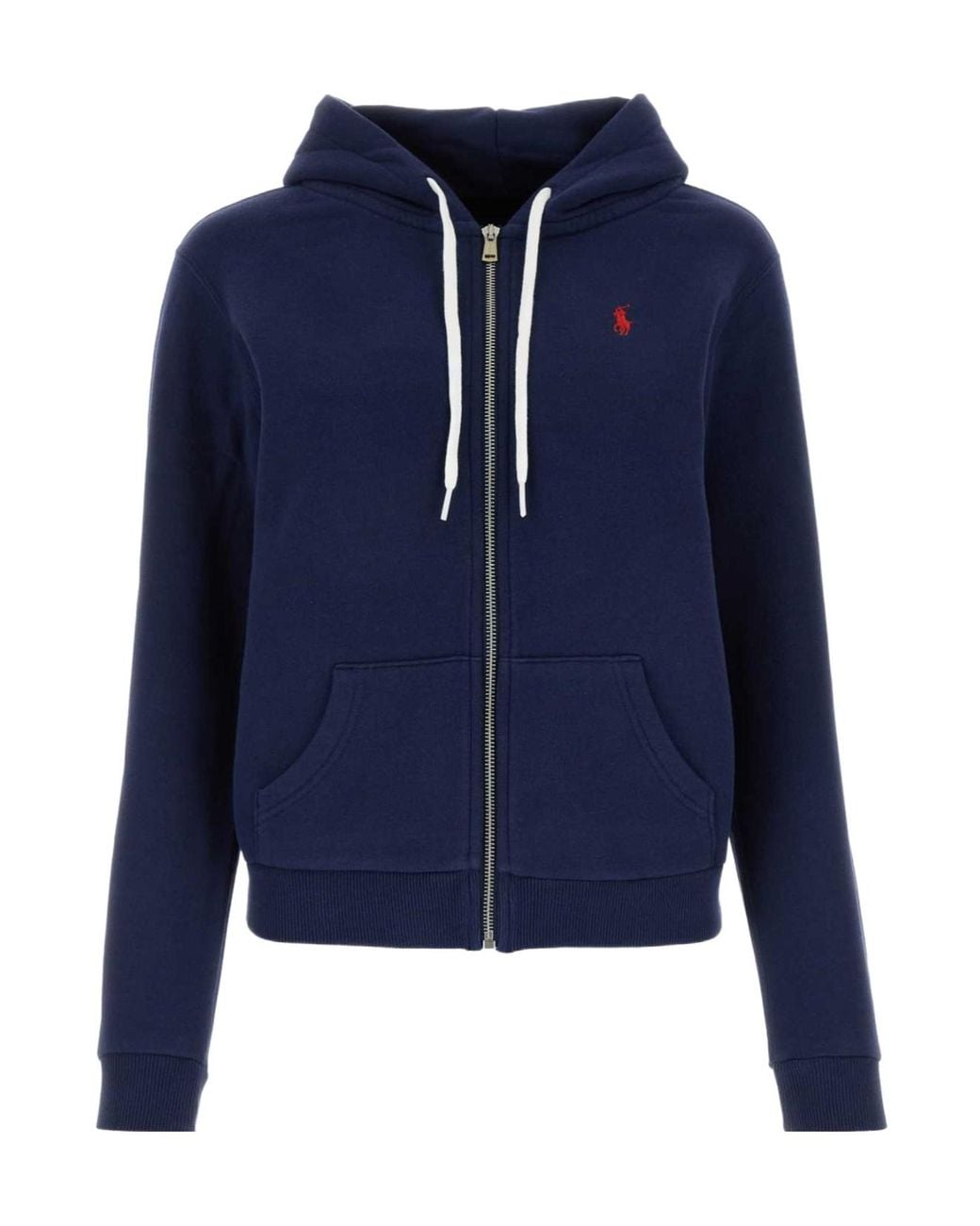 Polo Ralph Lauren Blue Logo Embroidered Zipped Hoodie