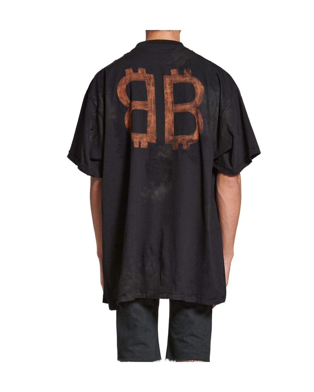 Balenciaga Black T-Shirt Crypto Oversize for men