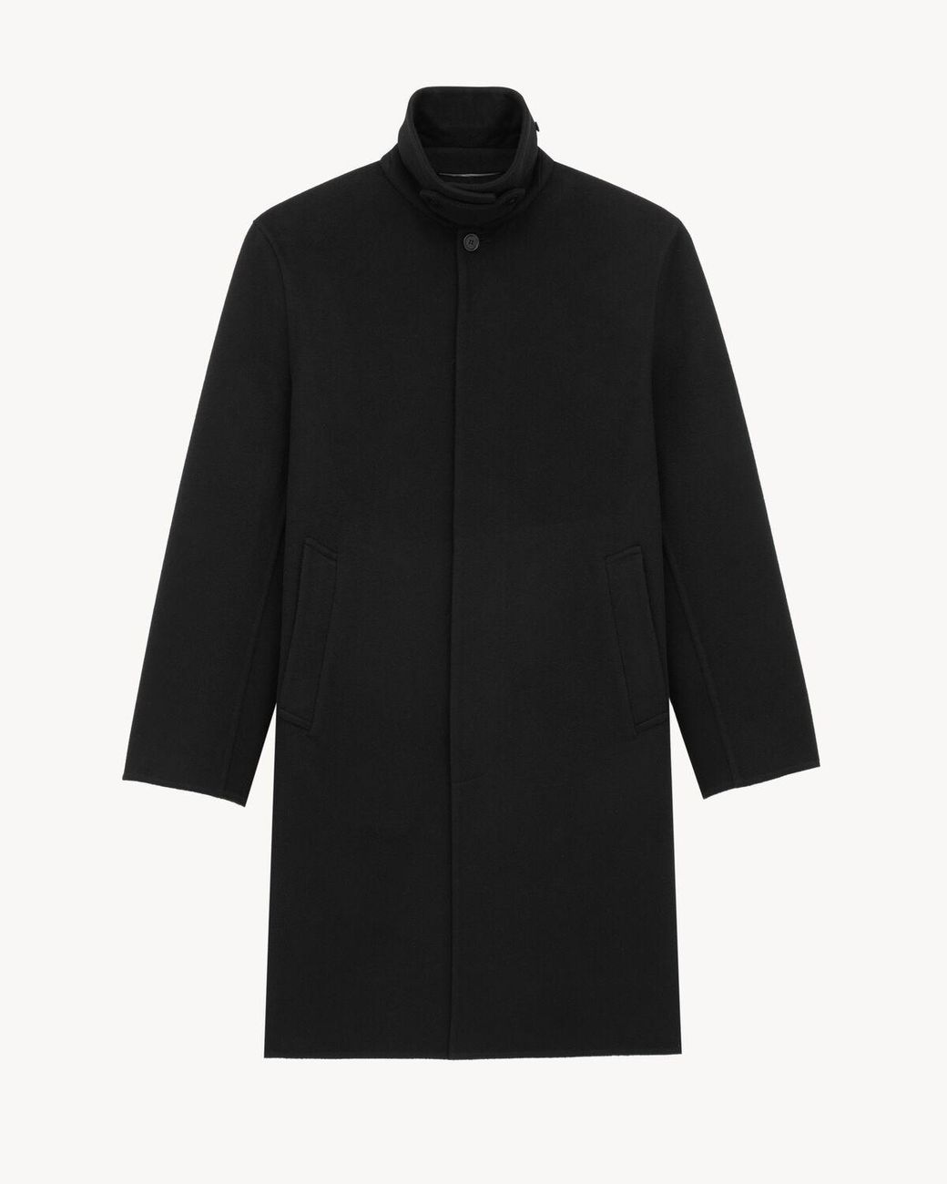 Saint Laurent Black Double-Faced Wool Coat for men