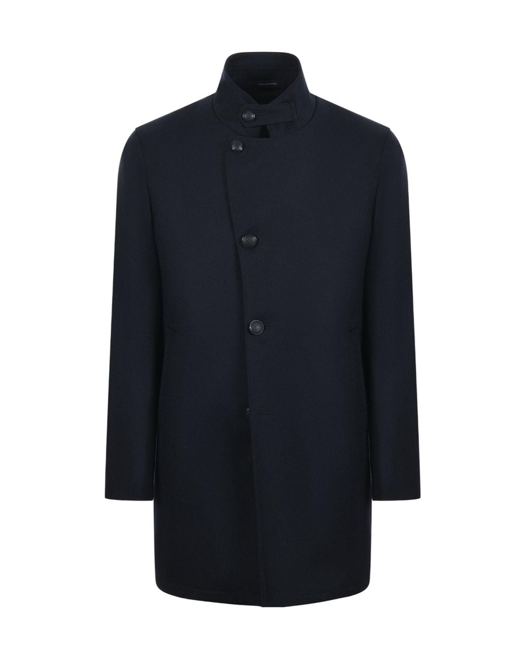 Tagliatore Blue Gordon Stand Collar Coat for men