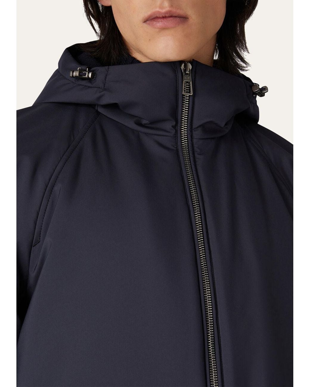 Loro Piana Blue Hooded Casual Jacket for men