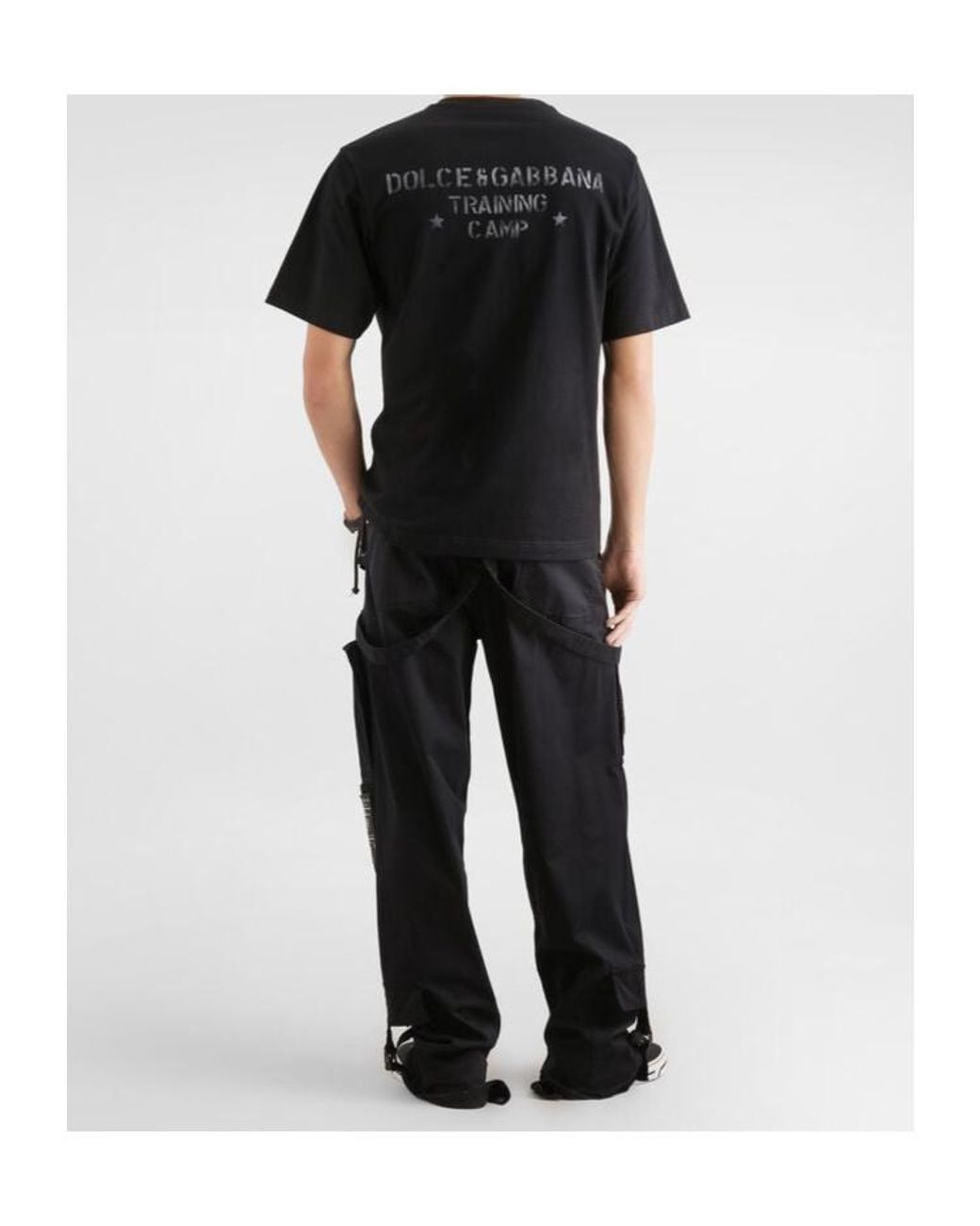 Dolce & Gabbana Black Printed Crewneck T-Shirt for men