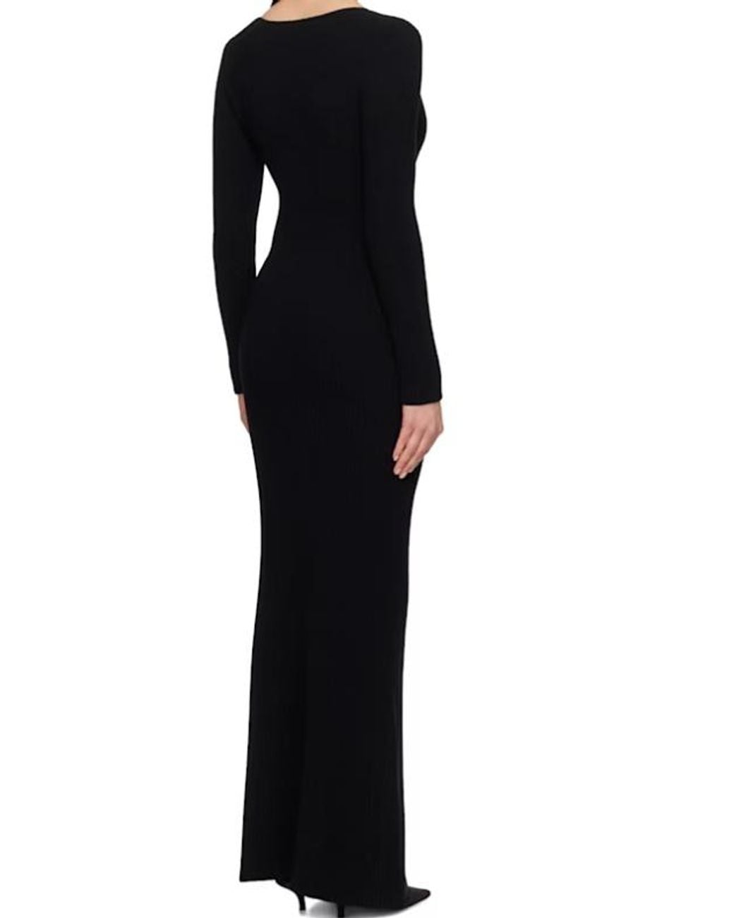 AYA MUSE Black Ribbed Knitted Dress