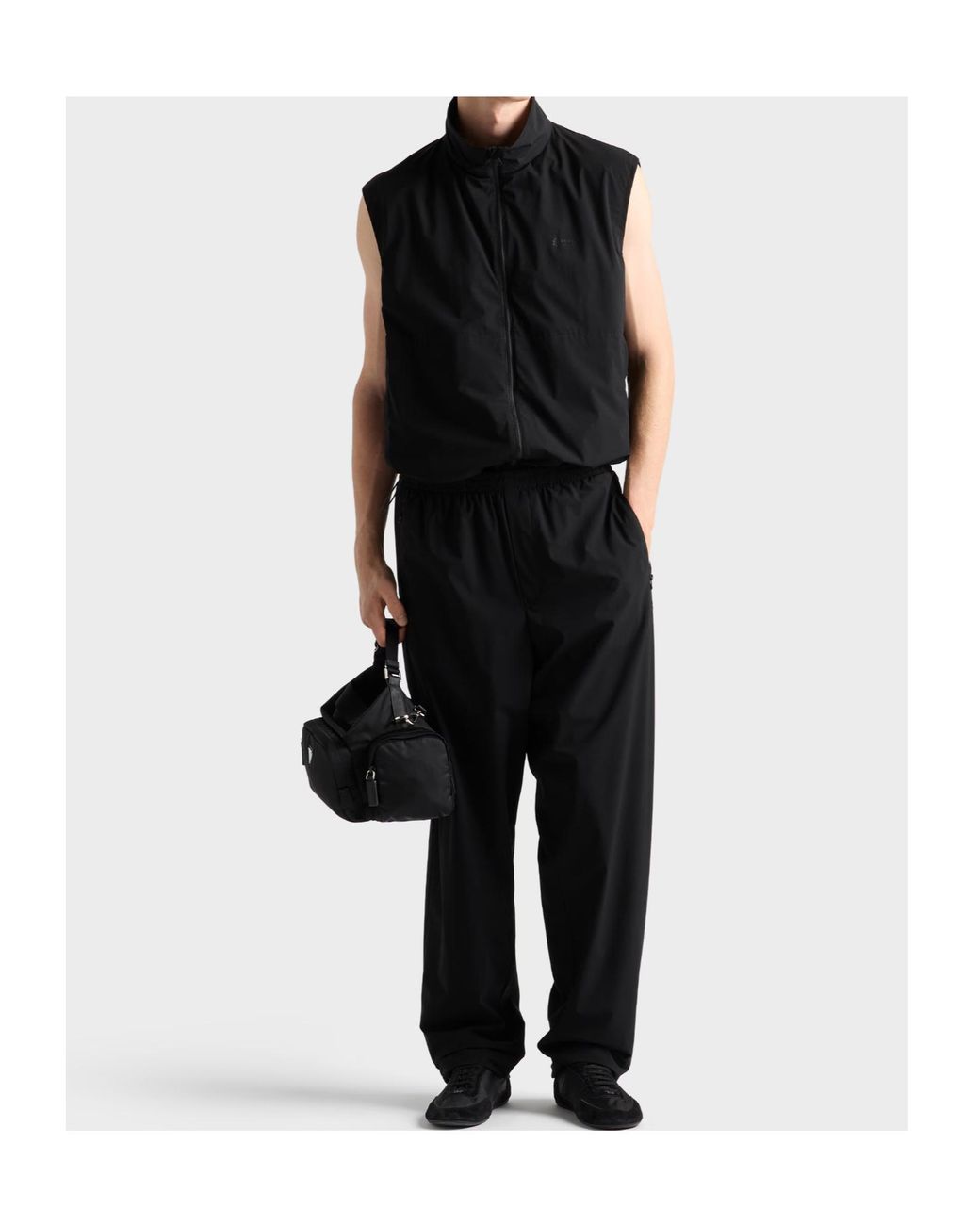 Prada Black Zip-Up Sleeveless Jacket for men