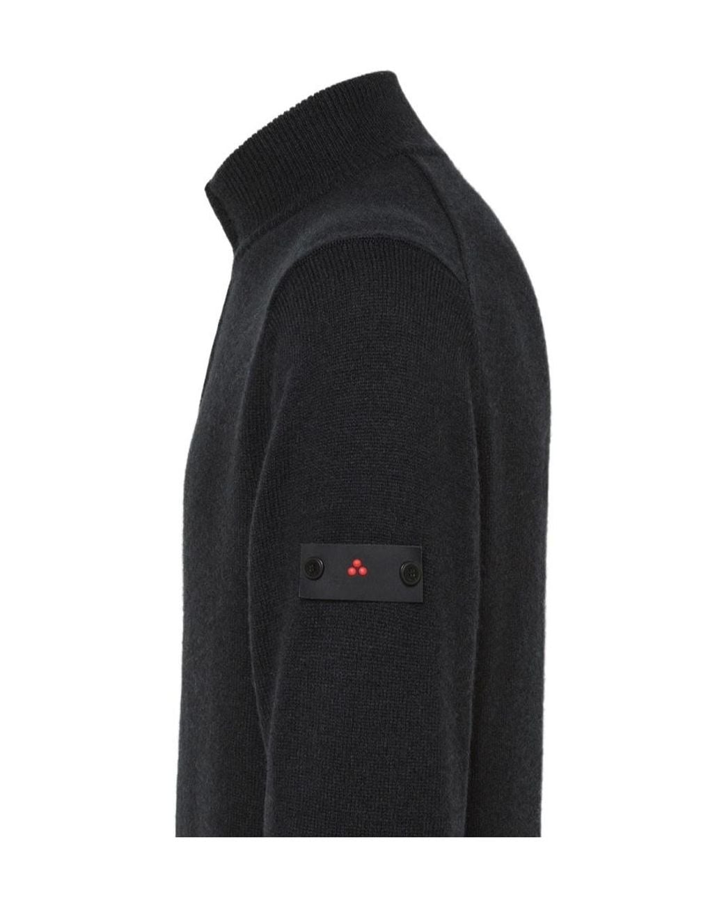Peuterey Black Trebe Half-Zip Knitwear for men