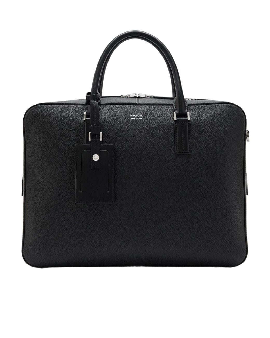Tom Ford Black Grain Leather Briefcase for men