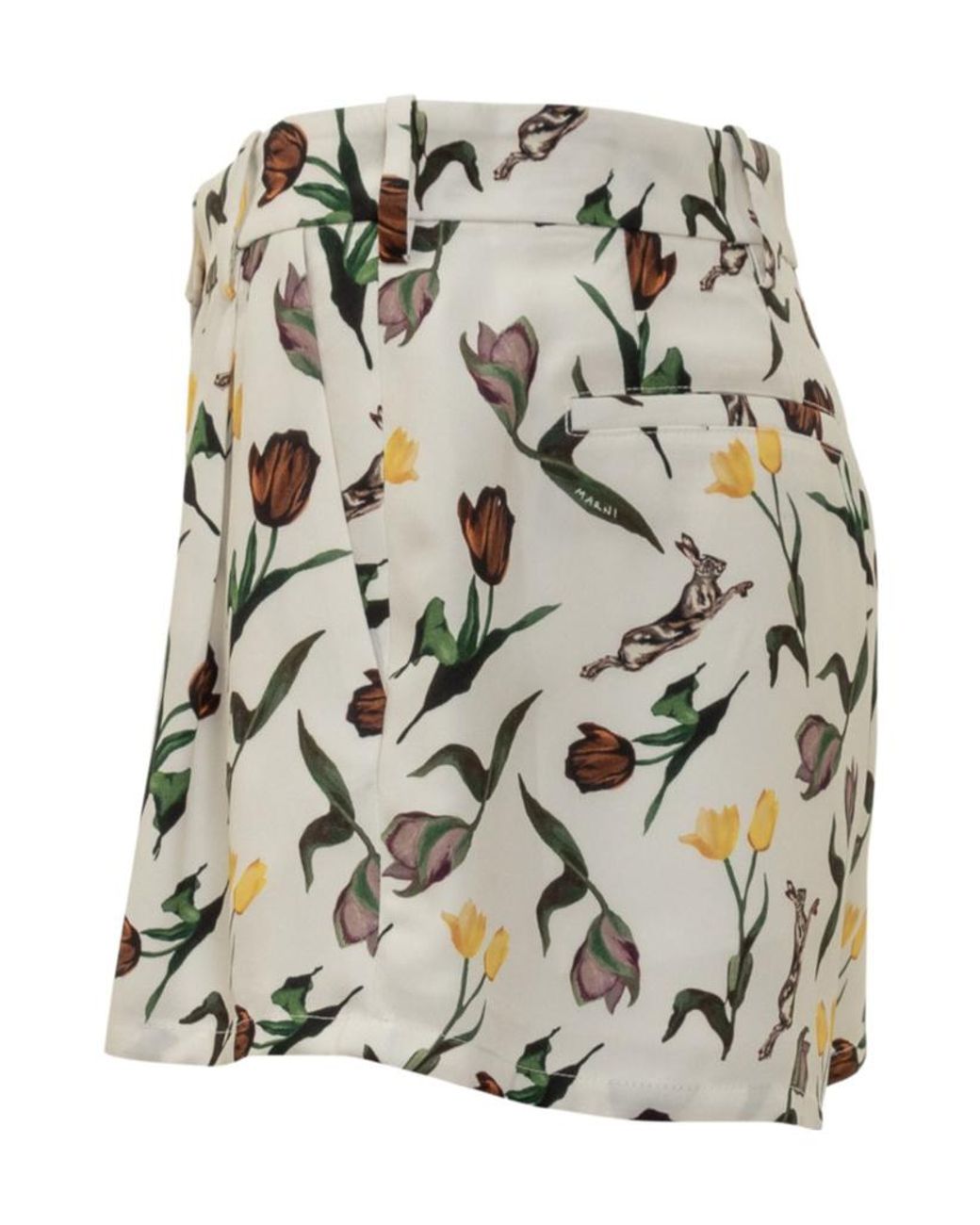 Marni Metallic Floral Printed Shorts