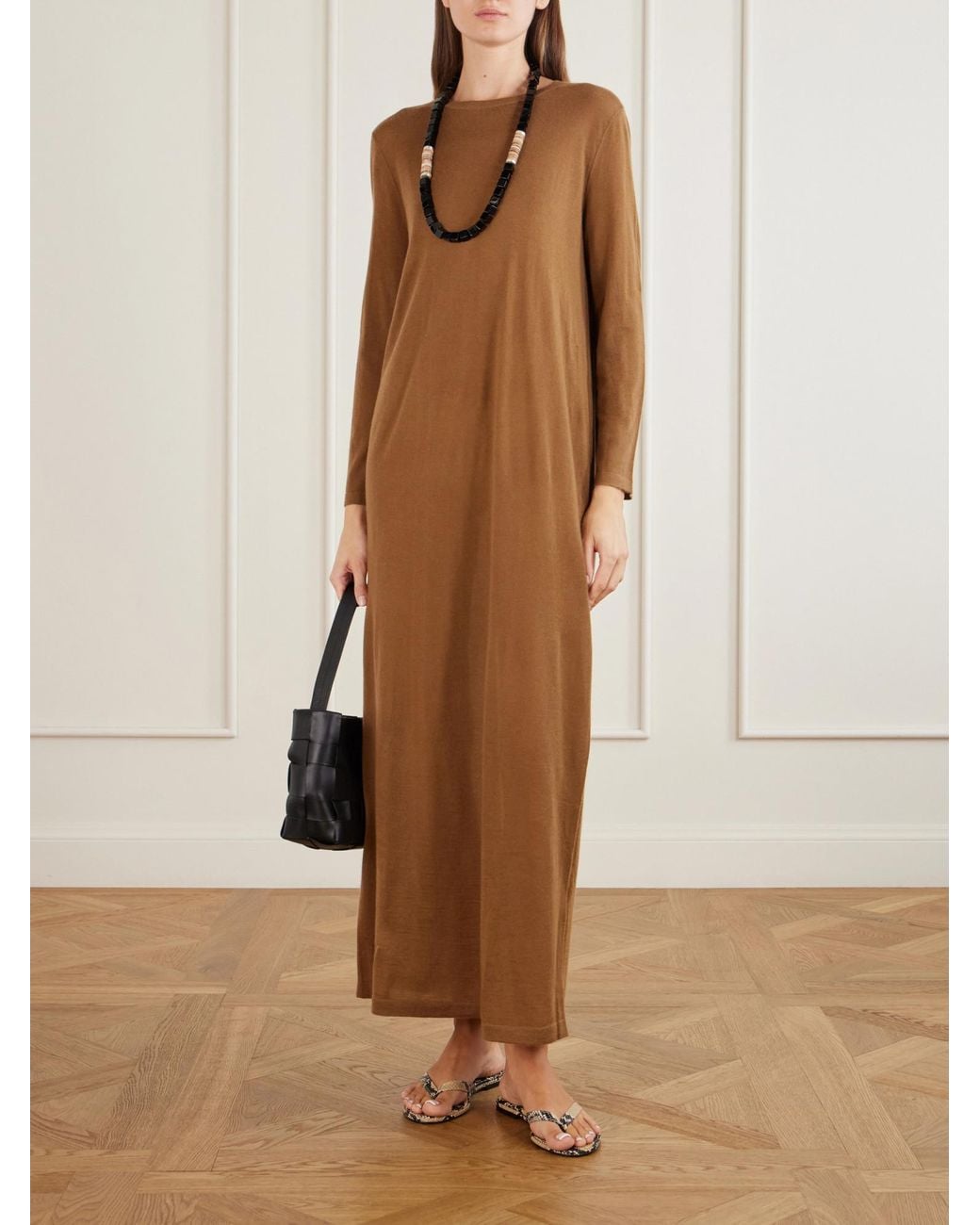 Co. Brown Cashmere Midi Dress