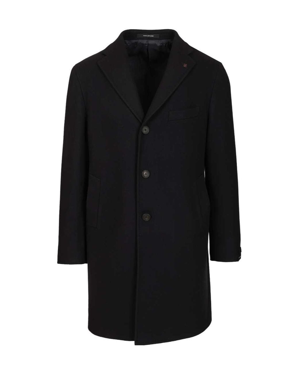 Tagliatore Black Bruce Lined Coat for men
