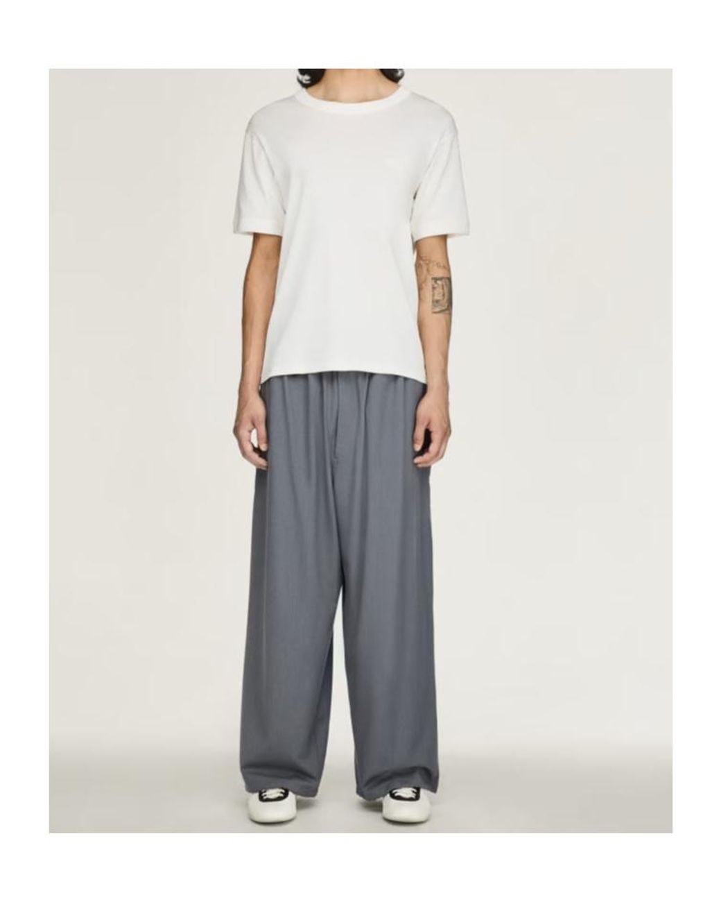 Y-3 Gray X Yohji Yamamoto Drawstring-Waist Trousers for men