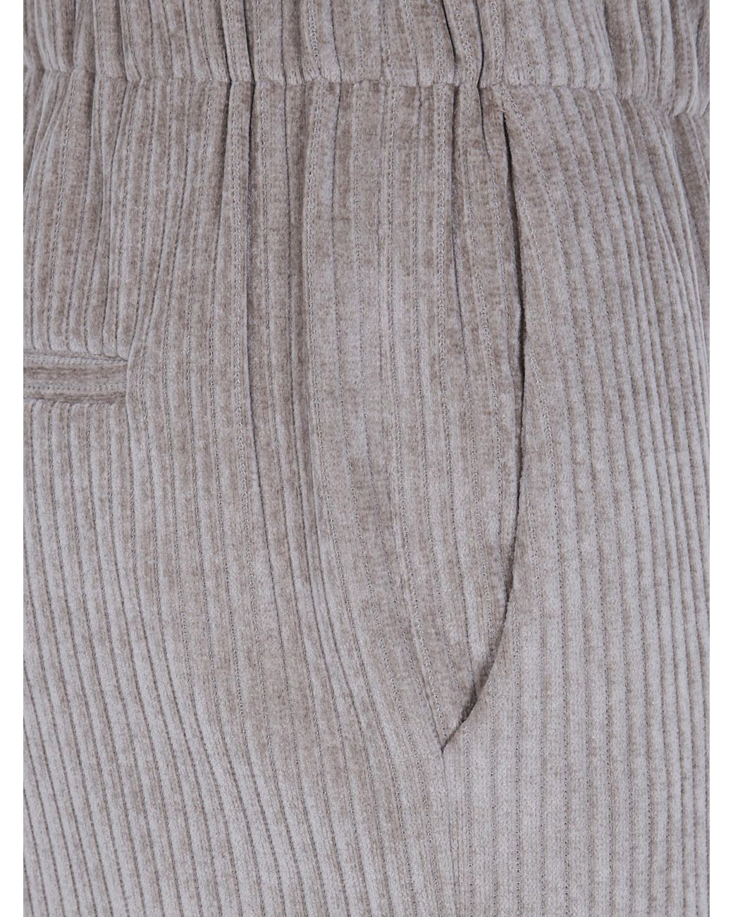 Anneclaire Gray Corduroy-Effect Elasticated-Waist Trousers