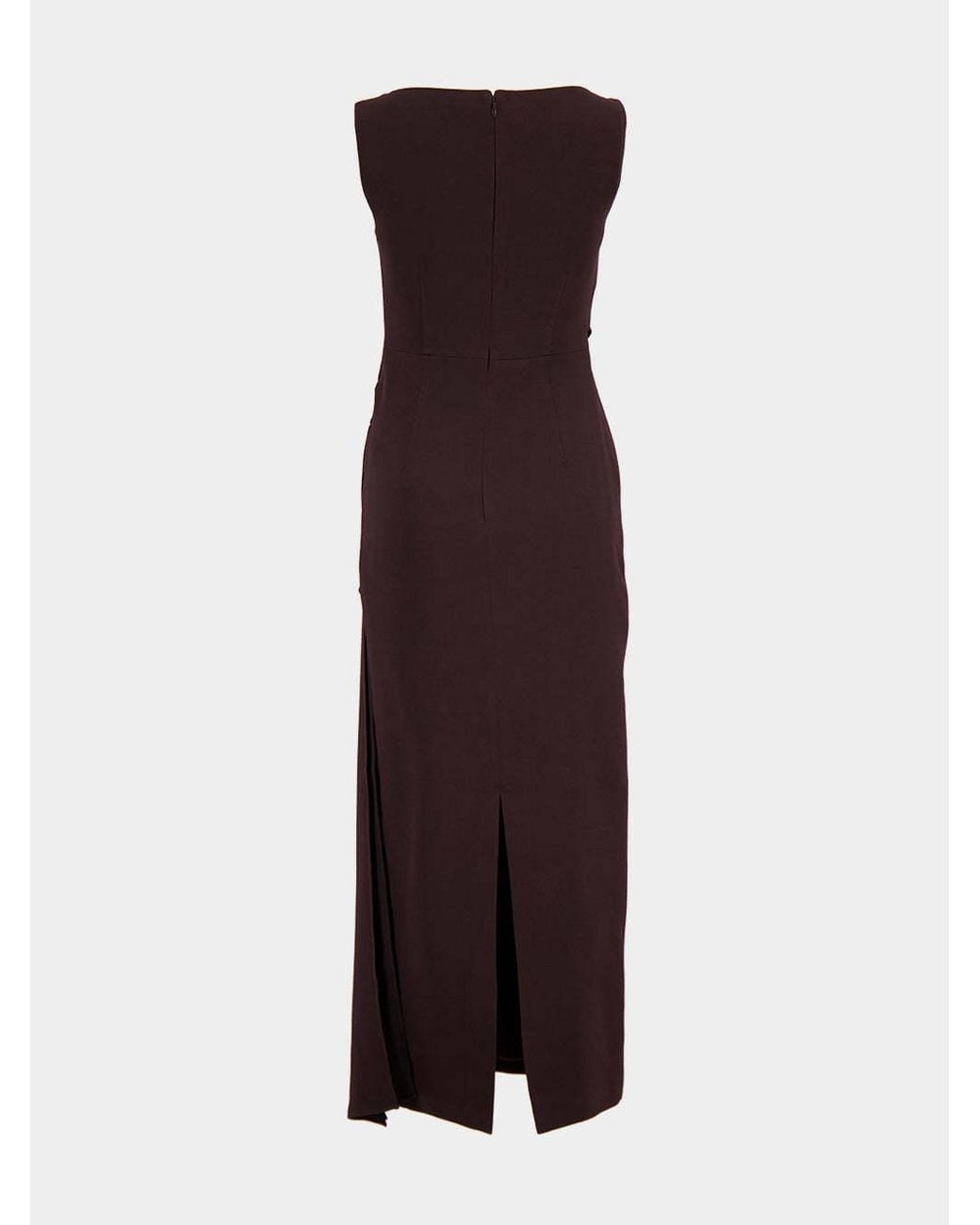 Roland Mouret Purple Draped Sleeveless Midi Dress