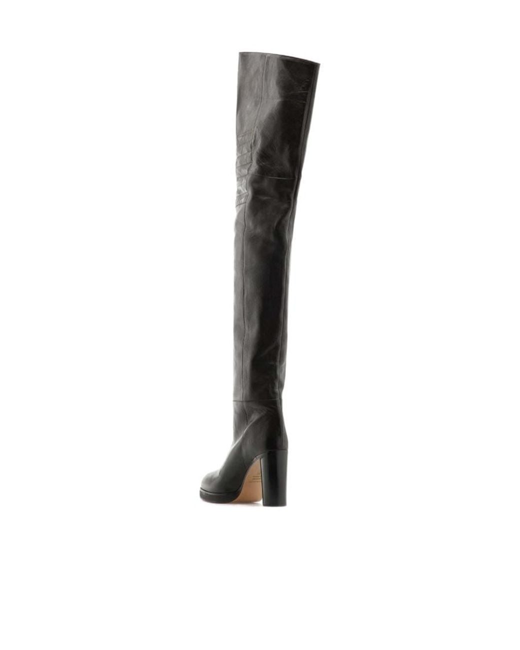 Isabel Marant Black Laelle Leather Over-The-Knee Boots