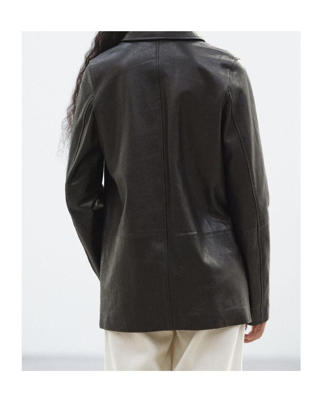 Auralee Black Textured Leather Blouson