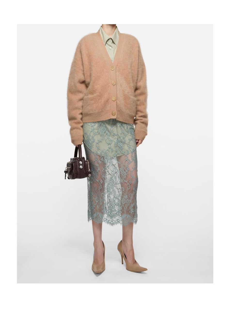 Acne Natural Cardigan En Cachemire