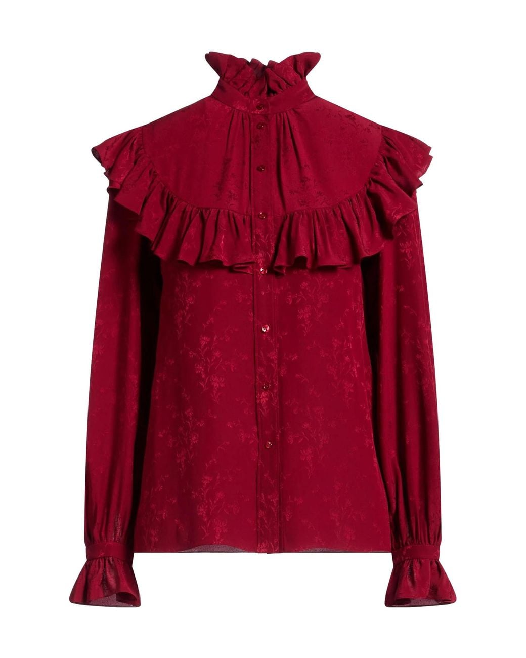 Saint Laurent Red Floral Shirts